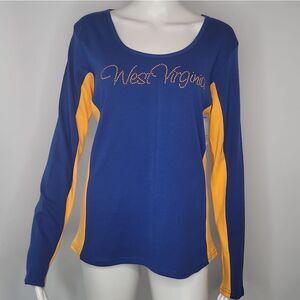 Inspiretees Blue & Gold West Virginia  Long Sleeve Top